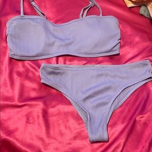 Lavender Ribbed Bikini Set